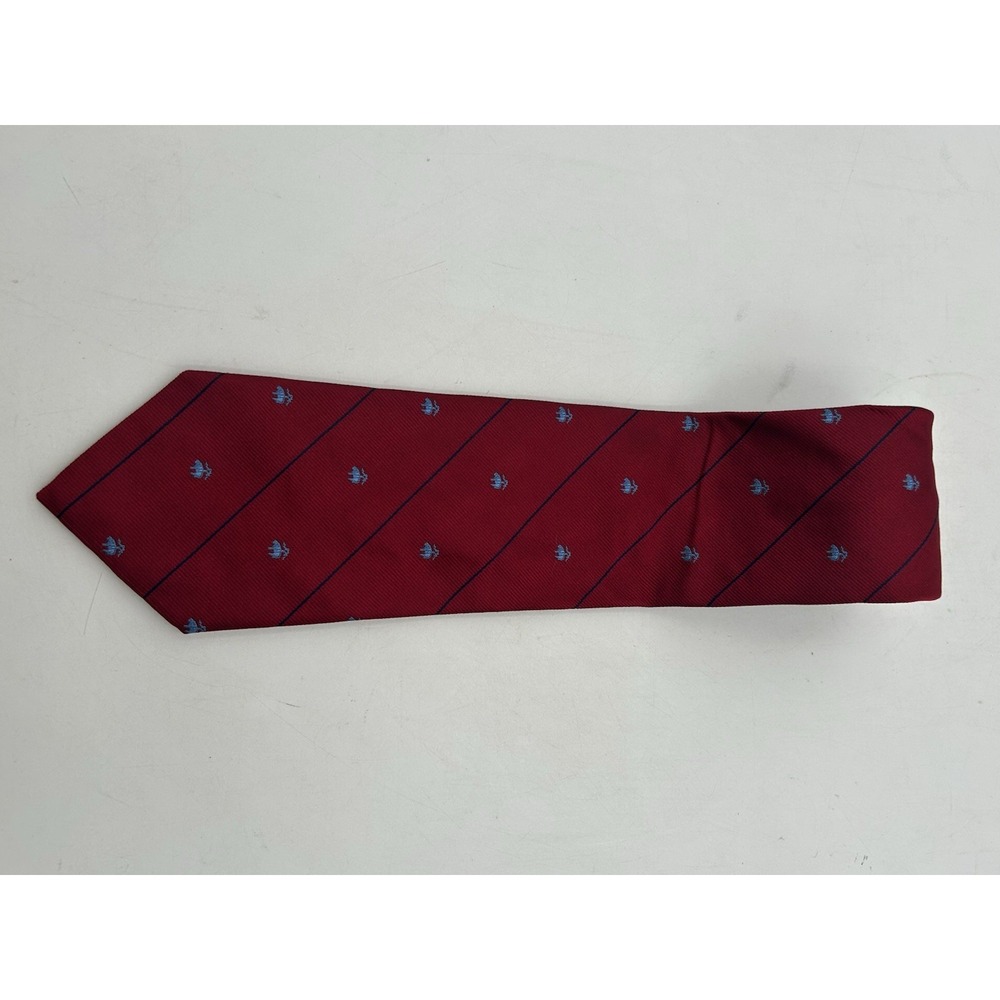 BROOKS BROTHERS Men Tie Necktie AOP Sheep Logo Stripes Silk USA Made